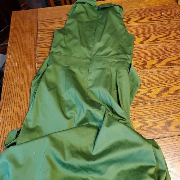 Weill green sleeveless fit&flare tie waist dress sz 6 - Picture 7 of 7